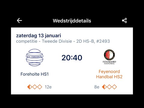 Foreholte HS1 - Feyenoord handbal HS2