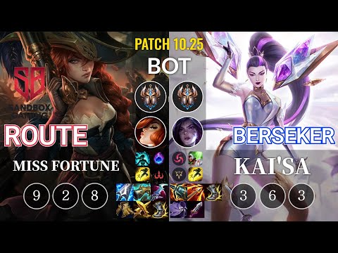 SB Route Miss Fortune vs Berseker Kai'Sa Bot - KR Patch 10.25