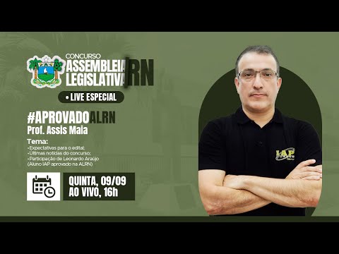 Banner de capa do material gratuito LIVE: ESPECIAL #APROVADOALRN