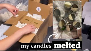 Pack Orders With Me | *story time….my candles melted*