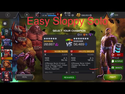 How to Beat Shocker MCOC (Easy & Sloppy) Mangog