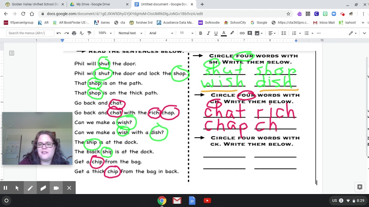 Digraphs worksheet review