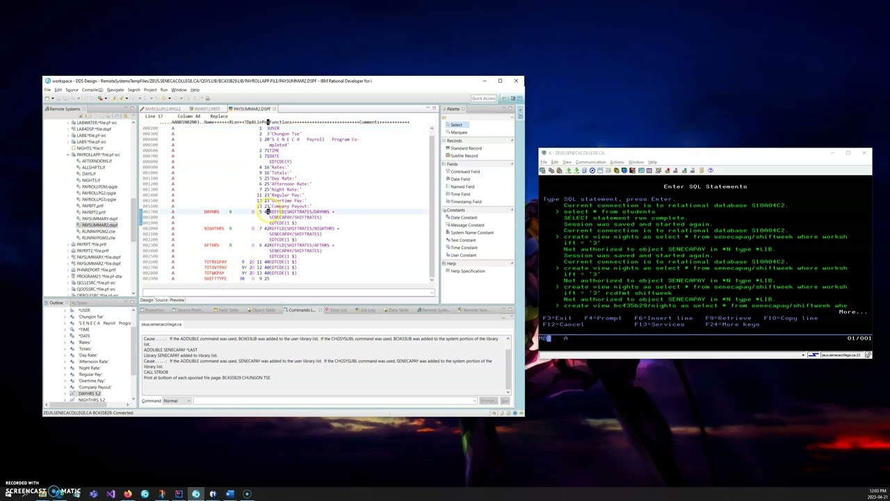 IBM RDi lab6-1 How to set up a payroll program and generate pdf files based on logical files