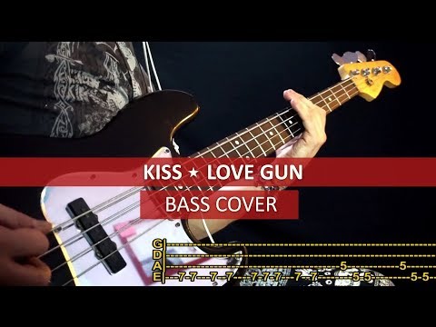KISS - Love gun / bass cover / playalong with TABS