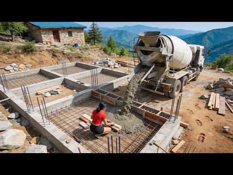TIMELAPSE --  Builds Off-Grid Villa in the Mountains in 210 Days | from Start to Finish