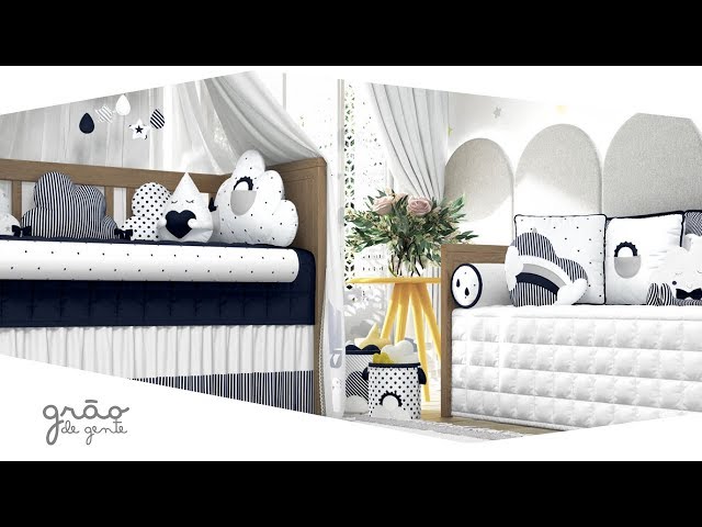 Quarto de Bebê Nuvem de Algodão Azul Marinho | Grão de Gente