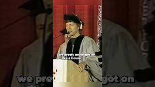 David Bowie tells anecdotes with John Lennon at a graduation speech
