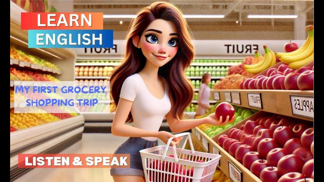 My First Grocery Shopping Trip | Daily Life English | Improve English Listening and Speaking Skills