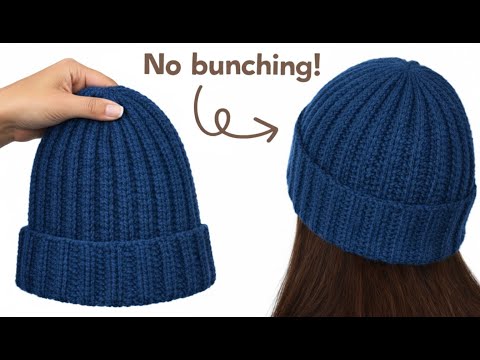 Easy Crochet Ribbed Beanie for BEGINNERS | No Bunch Beanie Hat Tutorial ❄️