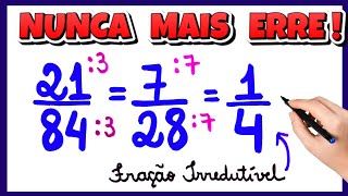 SIMPLIFICAÇÃO DE FRAÇÕES!! FRAÇÃO IRREDUTÍVEL!!! APRENDA AGORA!!!