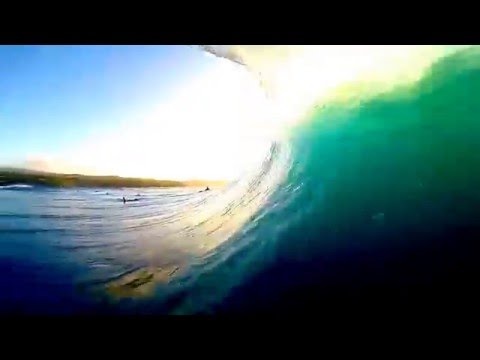 gopro: going in a endless barrels surfing