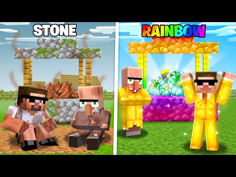 From Dirt to Rainbow Wishing Well in Minecraft..