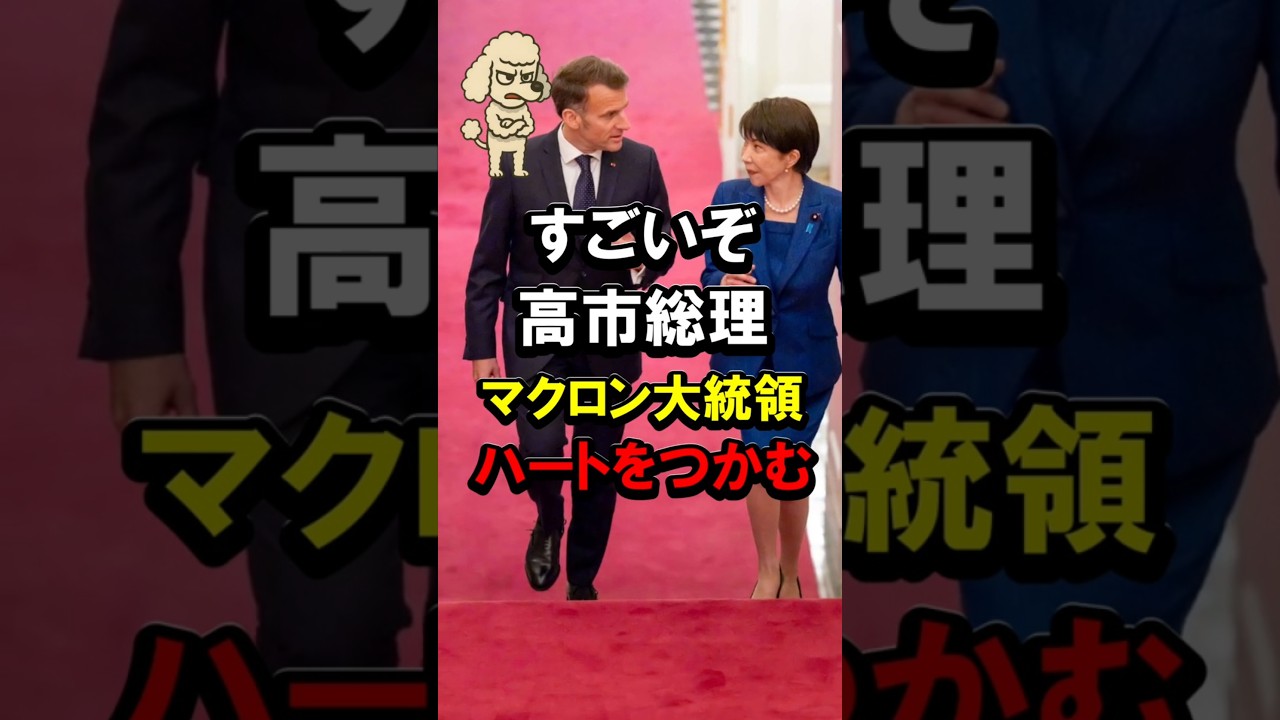 すごいぞ高市総理、マクロン大統領、ハートをつかむ #高市政権 #高市早苗 #自民党 #フランス #ドラゴンボール #かめはめ波 #紅の豚 #宮崎駿