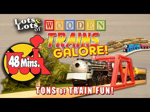 Lots and Lots of Wooden Trains Galore! | 50-Minutes of Trains for Kids | Acoustic Songs for Children