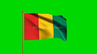 Guinea National Flag | World Countries Flag Series | Green Screen Flag | Royalty Free Footages