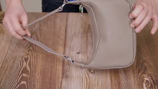 Шкіряна сумка напівкруглого формату з однією ручкою Vintage 22412 сіра