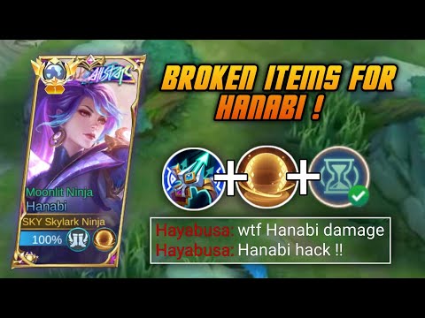 BROKEN ITEMS FOR HANABI 😱 MUCH TRY‼️ |  HANABI BEST BUILD & EMBLEMS FOR 2023 | MLBB