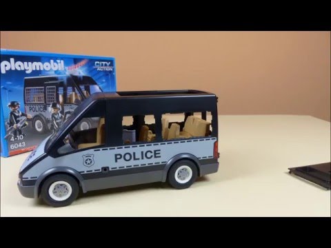Playmobil Police City Action Polizei Mannschaftswagen 6043 auspacken unboxing stop motion toy