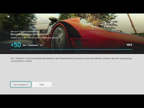 Burnout paradise remastered. Weekly xbox game pass quest. Get 1 takedown.
