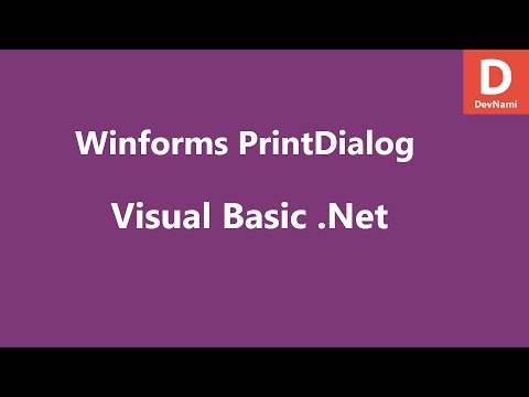 Visual Basic Net Winforms PrintDialog Control