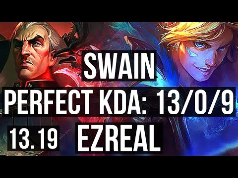 SWAIN vs EZREAL (MID) | 13/0/9, 1800+ games, Legendary, 1.1M mastery | EUW Master | 13.19