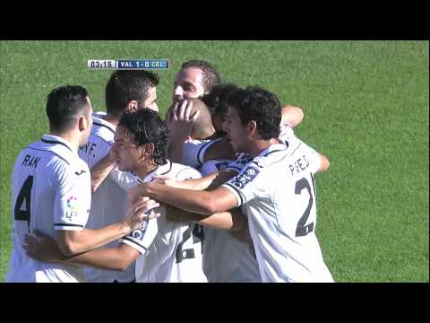 Gol de Sofiane Féghouli (1-0) en el Valencia CF - Celta de Vigo Jornada 4