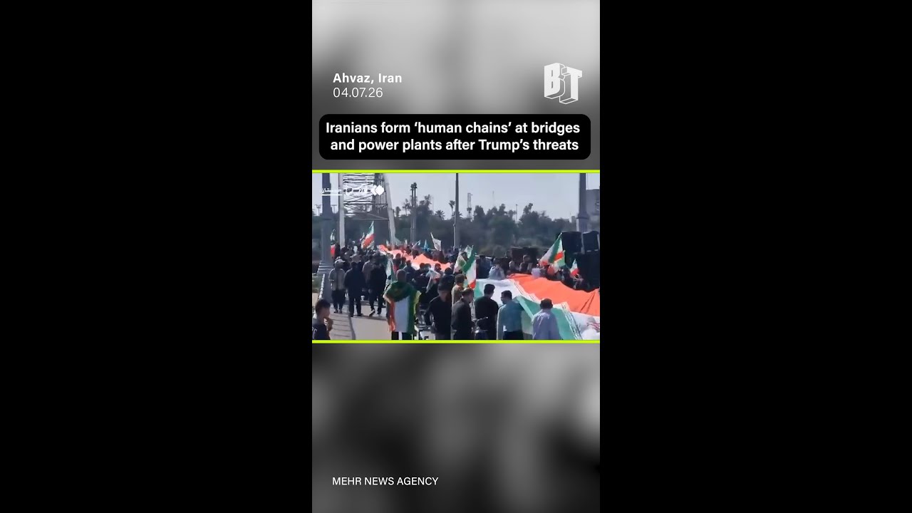 Iranians form 'human chains' at bridges and power plants after Trump's threats
