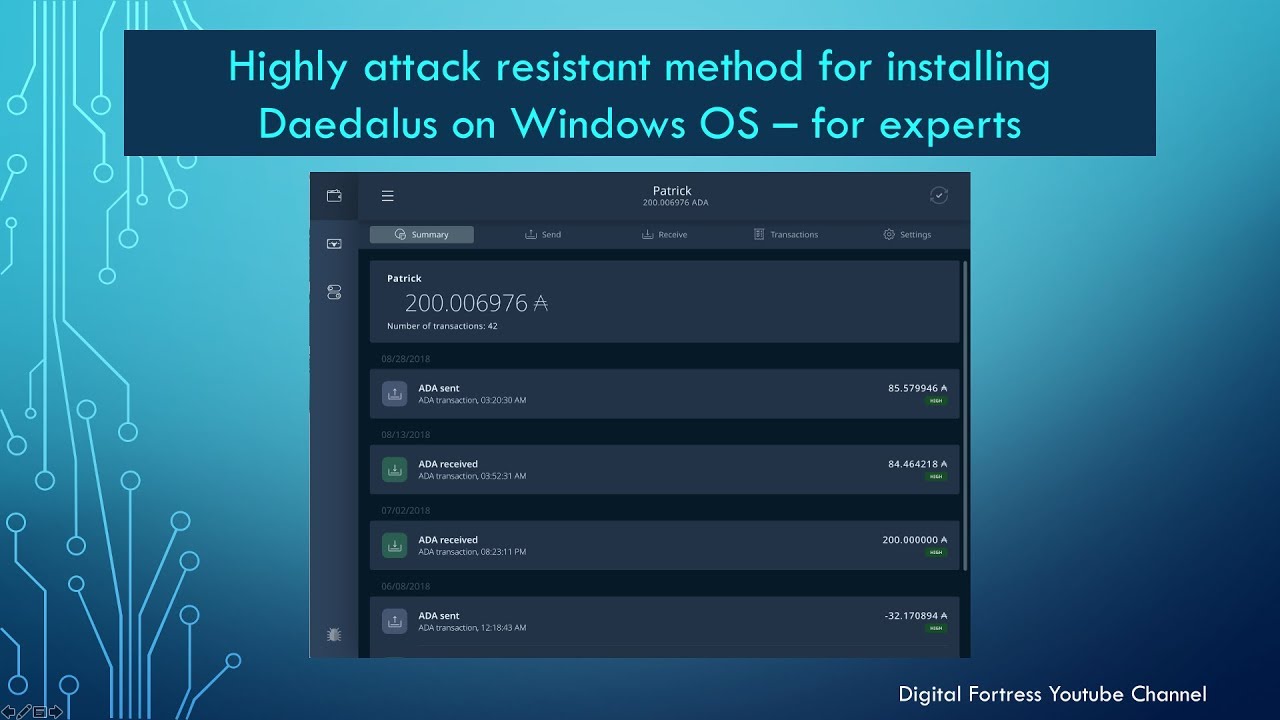 Windows OS - Highly attack resistant Daedalus installation method for experts. (September 2018)