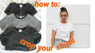 the quickest &amp; easiest way to crop tee shirts (no sewing)