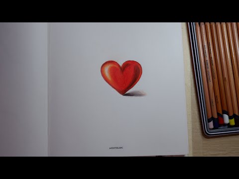 HOW TO DRAW 3D HEART WITH COLORED PENCIL ❤️