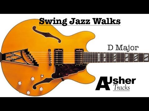 Swing Jazz Walks in D major | Guitar Backing Track