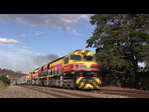 BRM001 BRM002 and 4911 all in the yellow, black and red livery. SSR train Breadalbane to Gunning