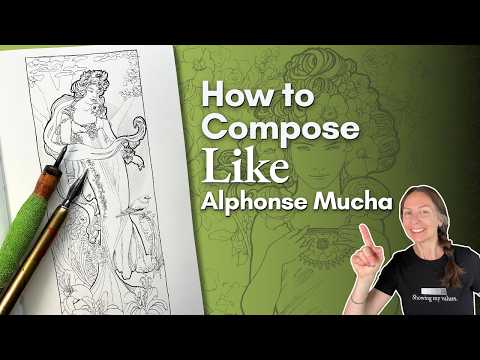 How to Design Your Composition Like Alphonse Mucha | Master Study in Pen and Ink