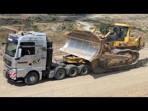 Best Heavy Transports Of Komatsu And Caterpillar Bulldozers - 2 Hours Mega Machines Movie