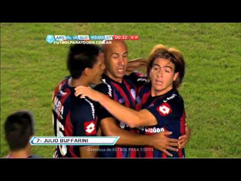 Gol de Buffarini. Arsenal 1 - San Lorenzo 3. Fecha 10. Torneo Final 2013. Fútbol Para Todos