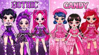 Download lagu Gothic VS Candy 💗🖤 Huntrix & Disney Princess Change into NEW FASHION Styles Battle | DIY Paper Dolls mp3