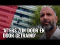 Arrestatieteam hangt met touwen aan Pontsteiger bij inval