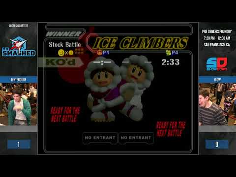 Get Smashed: Pre-Genesis 5 - Loser Quarters: Nintendude (Ice Climbers) vs iBDW (Fox)
