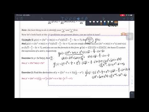 Concordia-Math 209-Derivatives, Product, Quotient, Chain Rule Problem Solving
