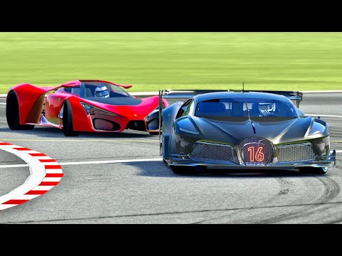 Bugatti Black Devil VGT vs Ferrari F80 at Top Gear Track