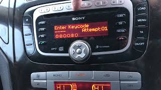 Radio Key code input Ford mondeo Mk4