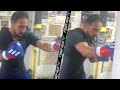 KEITH THURMAN PUMMELING HEAVY BAG WITH WICKED HOOKS! TRAINING 15 ROUNDS FOR MARIO BARRIOS FIGHT