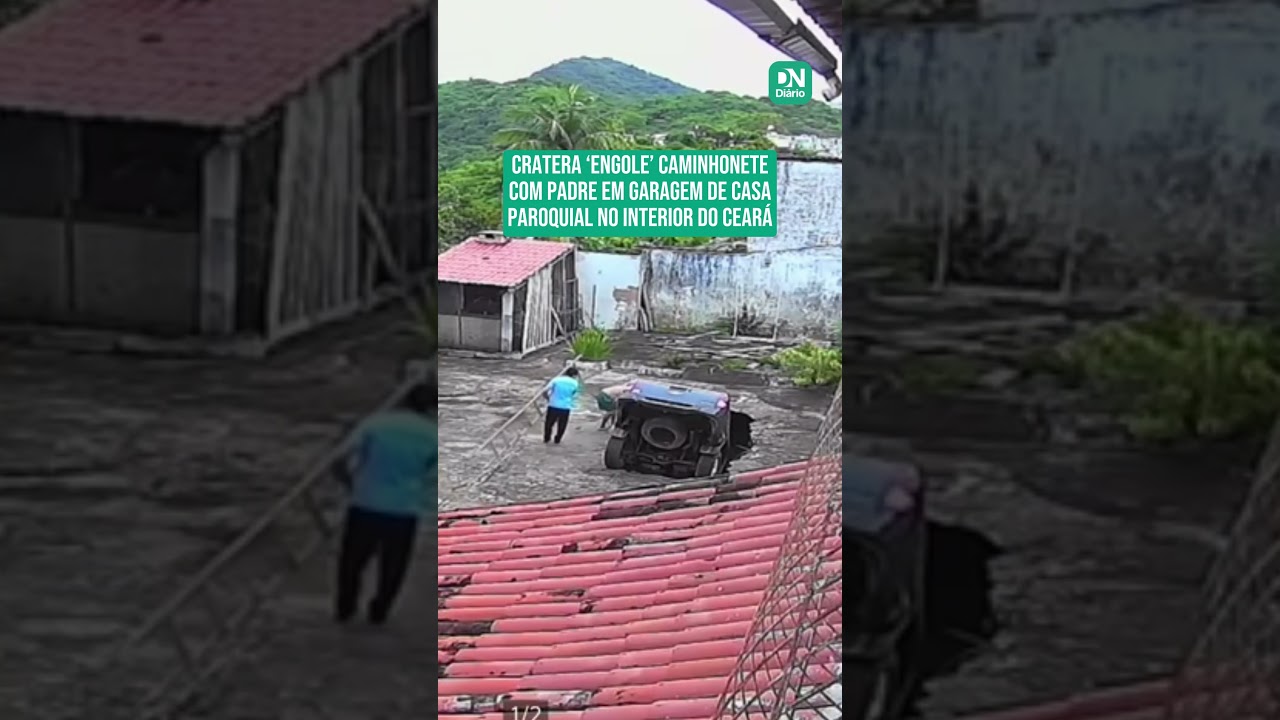 Imagem da notícia Cratera ‘engole’ caminhonete com padre na casa paroquial de Palmácia; veja vídeo