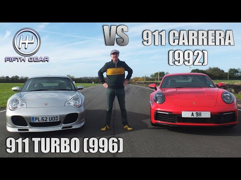 Porsche 911 Turbo (996) 2002 vs 911 Carrera (992) 2022 | Fifth Gear 20th Anniversary