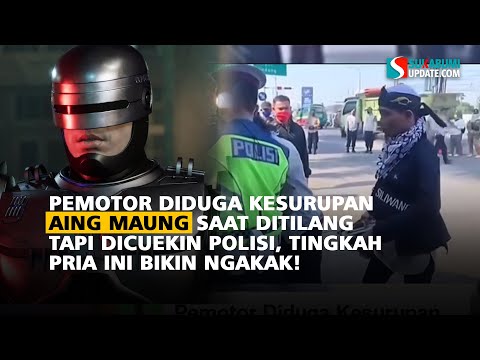 Pemotor Diduga Kesurupan aing maung saat Ditilang tapi Dicuekin Polisi, Tingkah Pria Ini Bikin Ngakak!