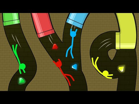 Red and Blue , Stickman Animation - (Escape Part 86)