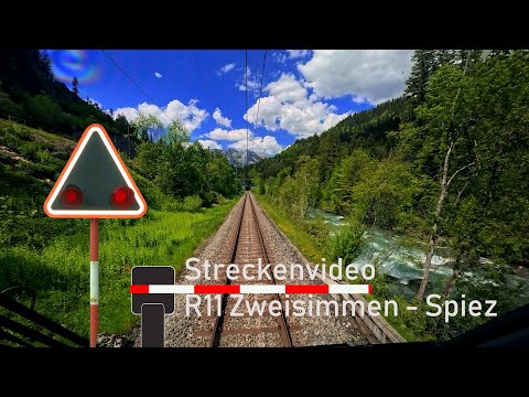Führerstandsmitfahrt / cab ride R11 Zweisimmen - Spiez -  🚃 BLS RABe 528 MIKA 🌤️