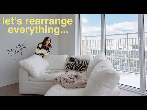 NEW HOME VLOG: rearranging my living room & organizing my kitchen pantry!