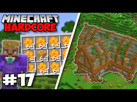 I Made A Giant GREENHOUSE & Bee Farm! - Minecraft 1.18 Hardcore (#17)