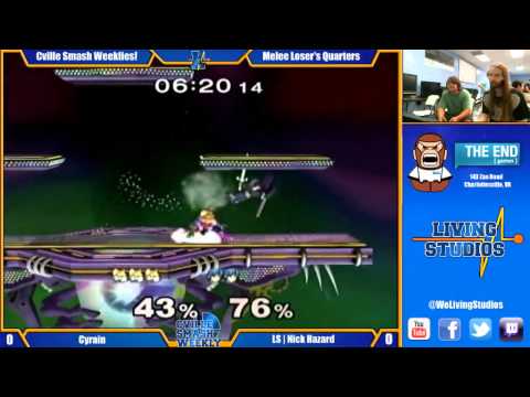 Cville Smash - Cyrain (Fox) Vs Nick Hazard (Marth) - Losers Quarters - Melee